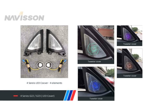Kit tweeters con rejillas con iluminación para BMW serie 4 G22 (+2019) NV-SP8169-G22 1