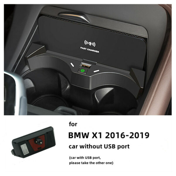 Cargador inalámbrico para BMW X1 (2016-2019) sin puerto USB NV-CHW1012 3