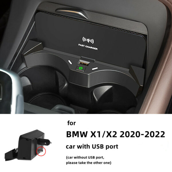 Cargador inalámbrico para BMW X1/ X2 (+2020) con puerto USB NV-CHW1014 3