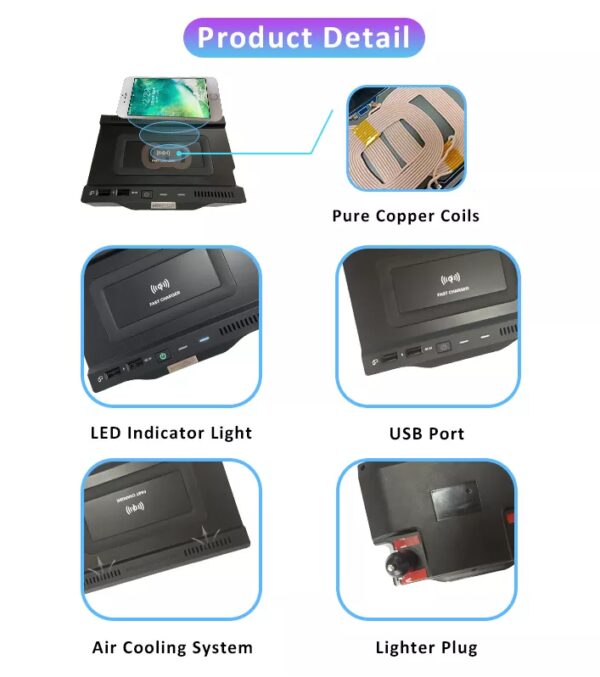 Cargador inalámbrico para Mercedes clase A/B/GLA /GLB/CLA (2019-2021) NV-CHW1020 5