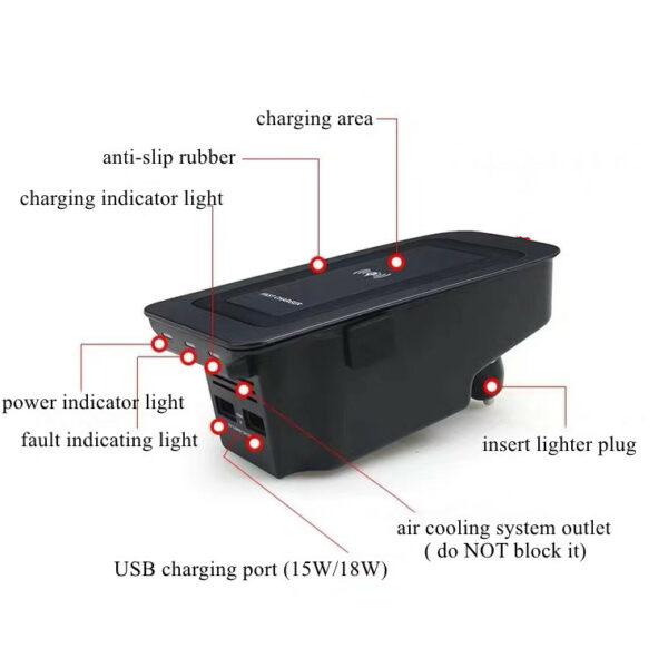 Cargador inalámbrico para Volvo XC90/S90/V90/XC60/S60/V60 NV-CHW1010 7