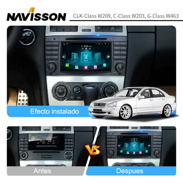 Sistema multimedia Navisson para Mercedes clase C W203 resty.(2004-2007) / CLK W209 (2006-2011 NV-ME020A12CA 2